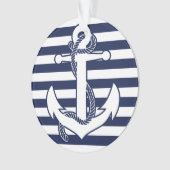 Nautisch kerstsierwit acrylanker ornament (voorkant)