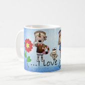 Nautisch Kinder strand en oceaan thema voor moeder Koffiemok (Voorkant links)