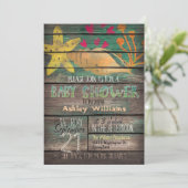 Nautisch, kleurrijk Beach Wood Baby shower Kaart (Staand voorkant)