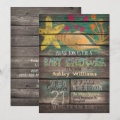 Nautisch, kleurrijk Beach Wood Baby shower Kaart (Voorkant / Achterkant)