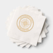 Nautisch Kompas #3 Familienaam Datum ESTD Touw Van Folie Servetten (Insitu (Gestapeld))