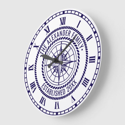 Nautisch Kompas #3 Familienaam Datum ESTD Touw Van Grote Klok (Hoek)