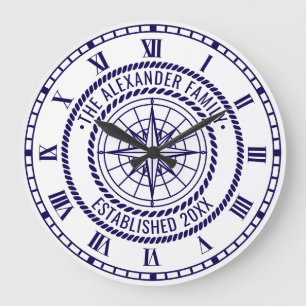 Nautisch Kompas #3 Familienaam Datum ESTD Touw Van Grote Klok