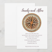 nautisch kompas aangepaste bruiloft kaart (Voorkant / Achterkant)