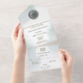 nautisch kompas bruiloft all in one uitnodiging (Afscheurbaar)