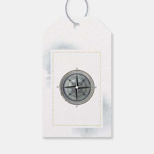  nautisch kompas bruiloft cadeaulabel (Achterkant)