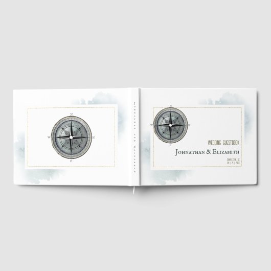 nautisch kompas bruiloft gastenboek (Volledig)