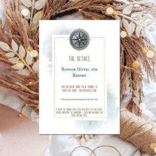 nautisch kompas bruiloft informatiekaartje