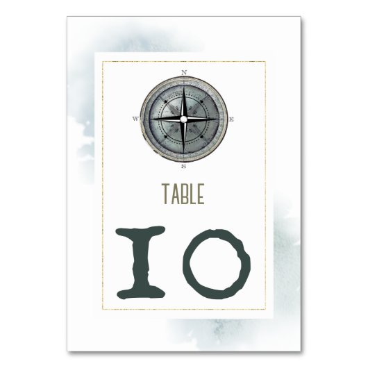 nautisch kompas bruiloft kaart (Achterkant)