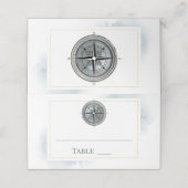 nautisch kompas bruiloft plaatskaartje (Buitenkant ongevouwen)
