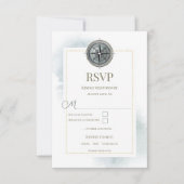  nautisch kompas bruiloft RSVP kaartje (Voorkant)