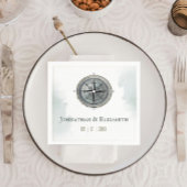  nautisch kompas bruiloft servet