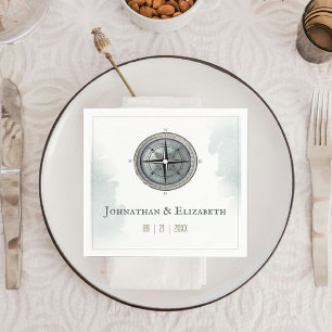 nautisch kompas bruiloft servet