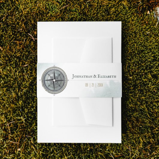  nautisch kompas bruiloft uitnodigingen wikkel