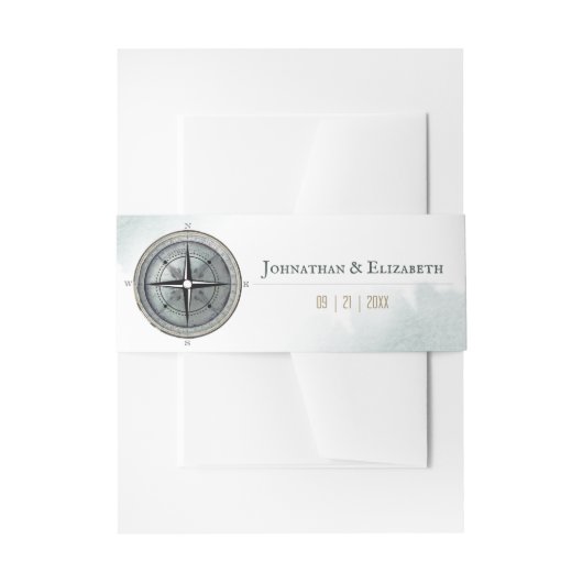  nautisch kompas bruiloft uitnodigingen wikkel (Voorkant Voorbeeld)