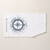 Nautisch kompas & citaat Gepersonaliseerde familie Bad Handdoek (Handdoek)