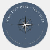 Nautisch kompas Classic Ronde Sticker (Voorkant)