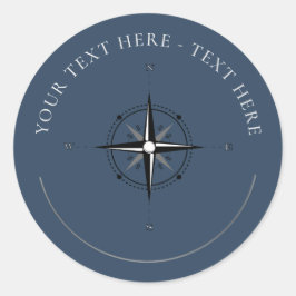 Nautisch kompas Classic Ronde Sticker