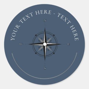 Nautisch kompas Classic Ronde Sticker