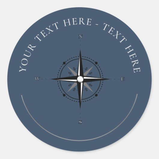 Nautisch kompas Classic Ronde Sticker (Voorkant)