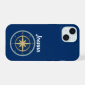 Nautisch Kompas iPhone 15 Case (Achterkant horizontaal)