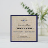 Nautisch kompas / Navy Beach Wedding Bewaar de dat Save The Date (Staand voorkant)