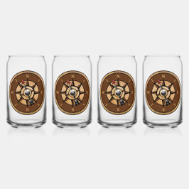 Nautisch kompas ontwerp blikvorm glas