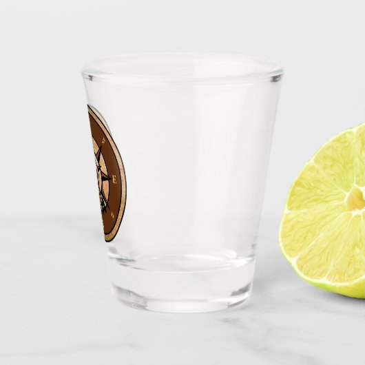 Nautisch kompas ontwerp shot glas (Rechts)