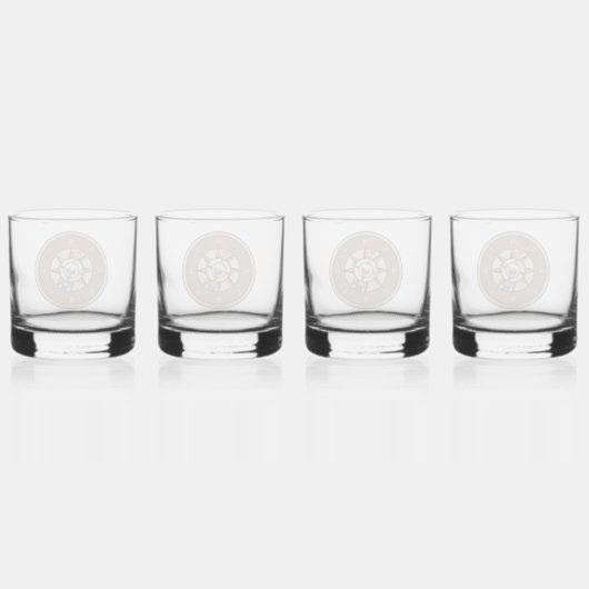 Nautisch kompas ontwerp whisky glas (Achterkant)