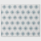 Nautisch kompas op grijs cadeaupapier (Vlak)