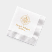 Nautisch kompas Roos #3 Naam Datum Folie Servetten (Links)