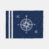 Nautisch kompas Roos aangepaste monogrammen Fleece Deken (Voorkant (Horizontaal))