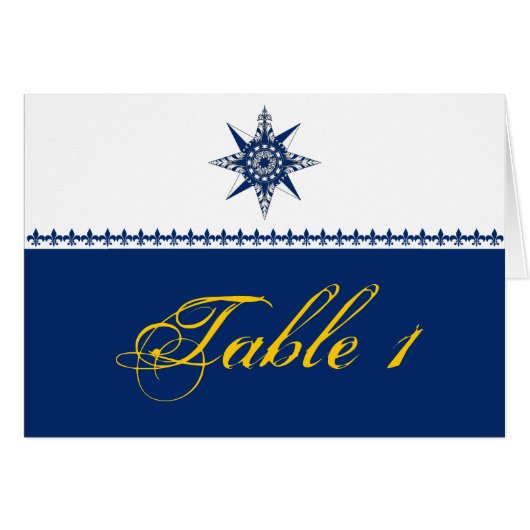 Nautisch kompas Roos Navy Trouwtafel nummer (Voorkant Horizontaal)