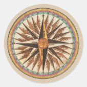  Nautisch Kompas Sticker Envelope Seal (Voorkant)