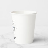 Nautisch kompas strand bruiloft gepersonaliseerd papieren bekers (Links)