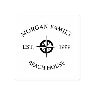 Nautisch kompas strandhuis rubberstempel