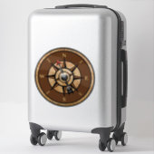 Nautisch kompasontwerp noord zuidoost west sticker (Koffer)