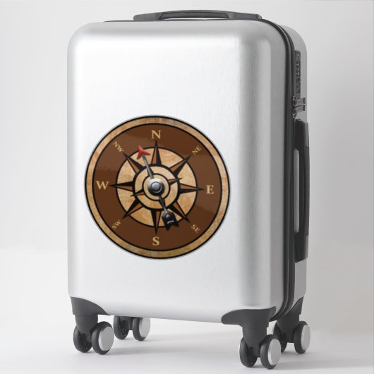 Nautisch kompasontwerp noord zuidoost west sticker (Koffer)