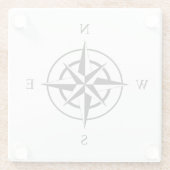 nautisch kompasvlak glazen onderzetter (Achterkant)