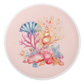 Nautisch koraal keramische knop (Voorkant)