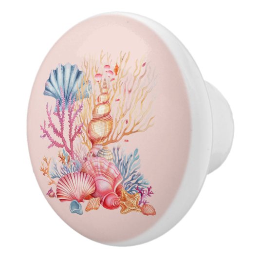 Nautisch koraal keramische knop (Rechts)