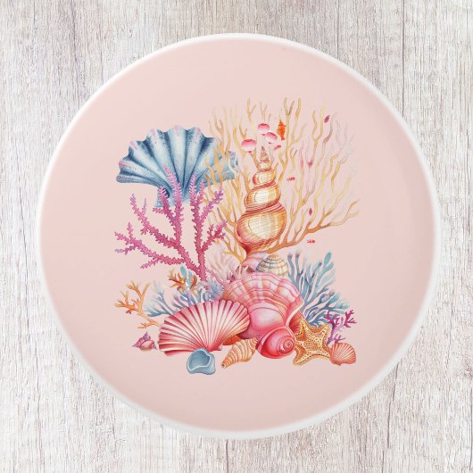 Nautisch koraal keramische knop