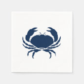 Nautisch krabbenblauw en wit papier servet (Voorkant)