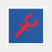 Nautisch kreeft rood en blauw zomerpapier servet (Voorkant)