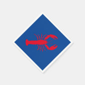 Nautisch kreeft rood en blauw zomerpapier servet (Hoek)
