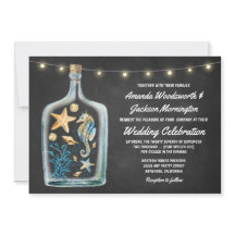 Nautisch krijtbord Starfish bruiloft uitnodigingen