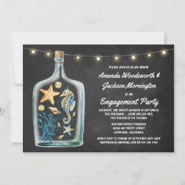 Nautisch krijtbord verlovingsfeestuitnodigingen kaart