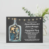 Nautisch krijtbord verlovingsfeestuitnodigingen kaart (Staand voorkant)