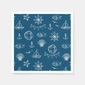Nautisch krijttekenpatroon servet (Voorkant)