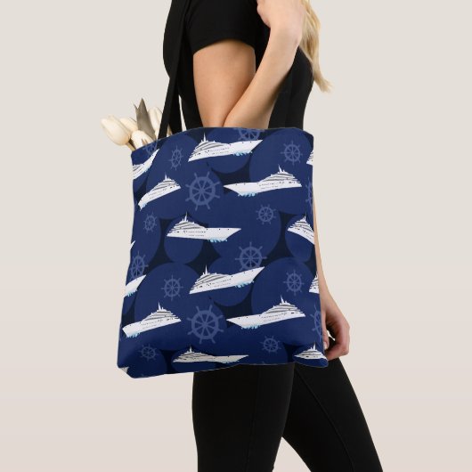 Nautisch kruising Vacation Designer Tote Bag (Dichtbij)